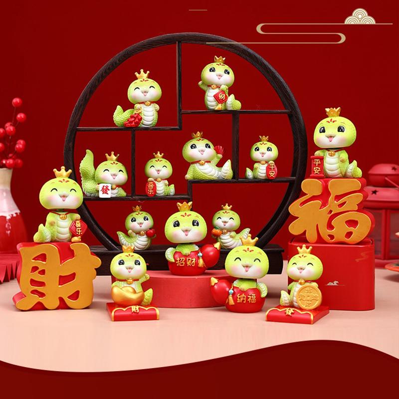 2025 год Змеи Украшение Мультфильм Счастливая Змея Фигурка Микро Пейзаж Автомобиль Интерьер Домашний Рабочий Стол Украшение