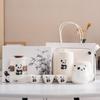 ZZ Panda Cultural Mutton Fat Jade Porcelain Travel Tea Set