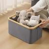 Bamboo & Wood Lidded Laundry Hamper and Storage Basket - Large Size Organizer for Toys & Sundries