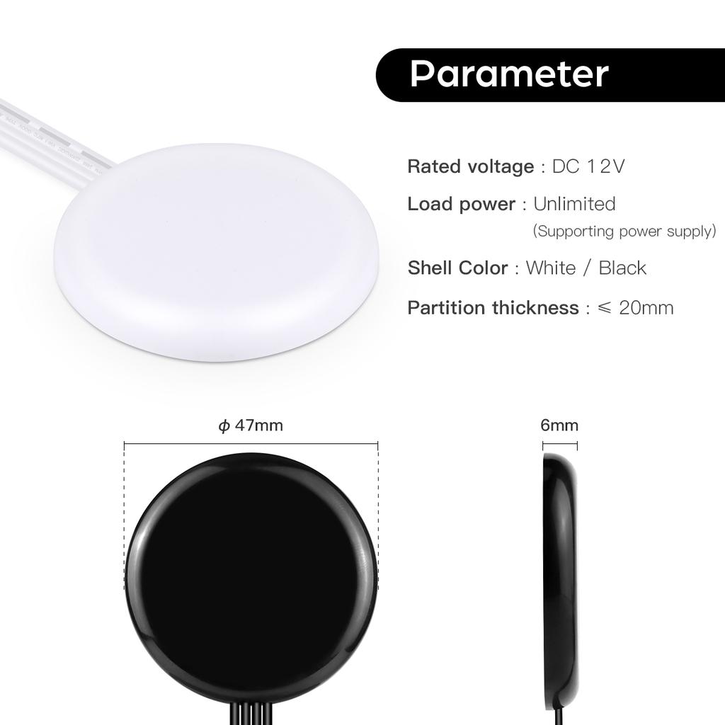 DC12V-24V Проникаемый 25мм Деревянная панель Стекло Светодиодный свет Сенсорный переключатель 60Вт Скрытый диммер Сенсорный переключатель для освещения шкафа