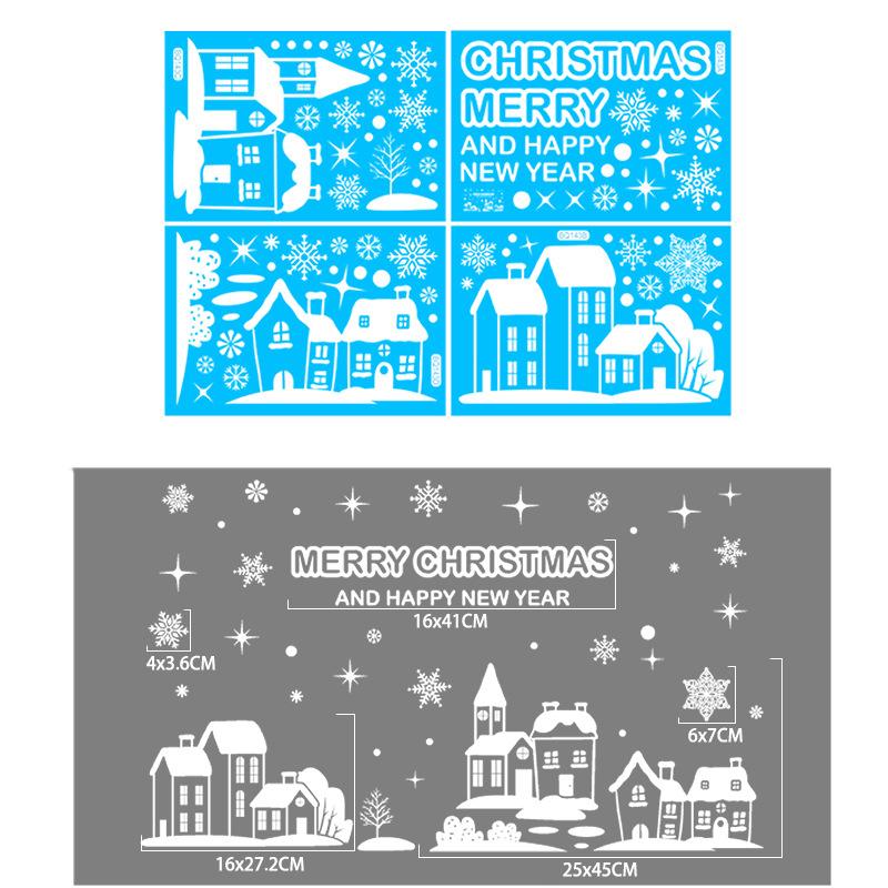 2025 Веселая Рождественская Наклейка на Окно Новогодняя Электростатическая Наклейка на Стекло Санта-Клаус Снежинка DIY Наклейка Украшения Домашней Комнаты