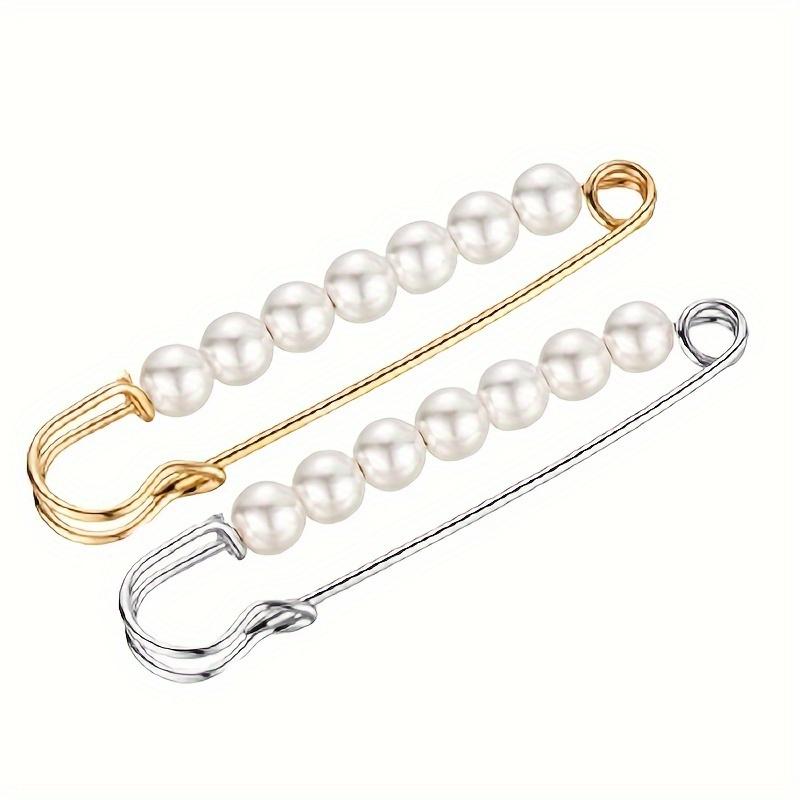 Регулируемая брошь-булавка с жемчугом для утягивания одежды и юбок