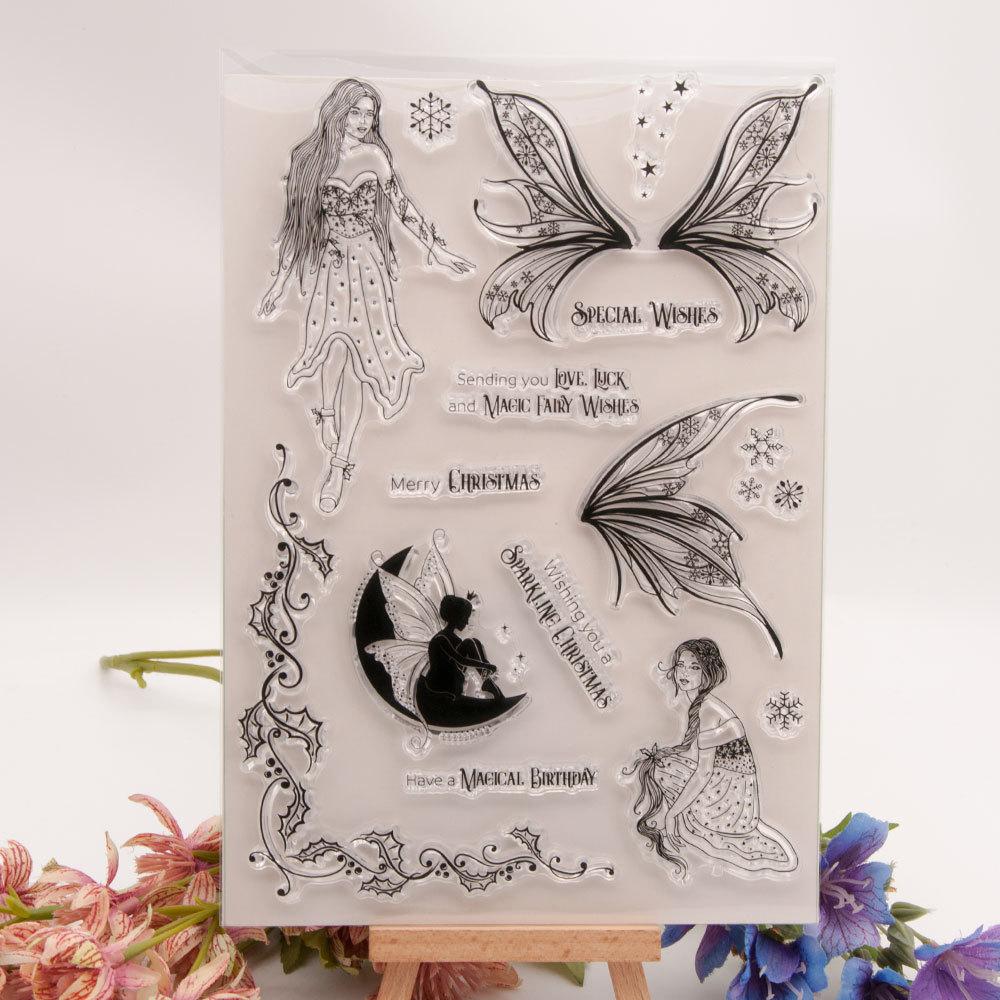 Flower Butterfly Fairy Transparent Silicone Clear Stamps for Seal DIY Scrapbooking Photo Album Decor Art Mushroom