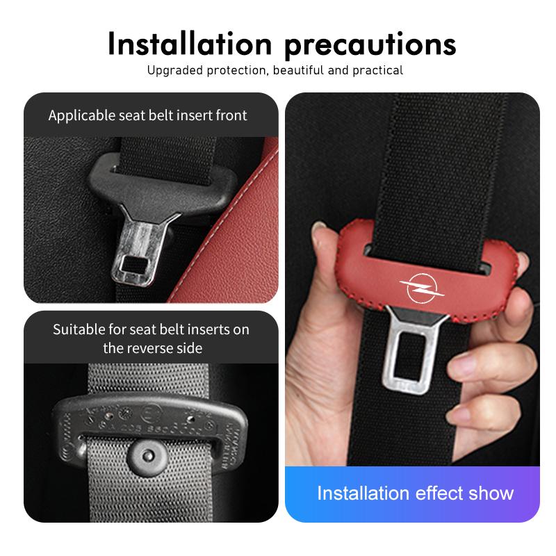 BBGM8 For Opel Car Seat Belt Buckle Plug Leather Protective Cover Meriva Mokka Grandland Vectra Zafira Vivaro Antara