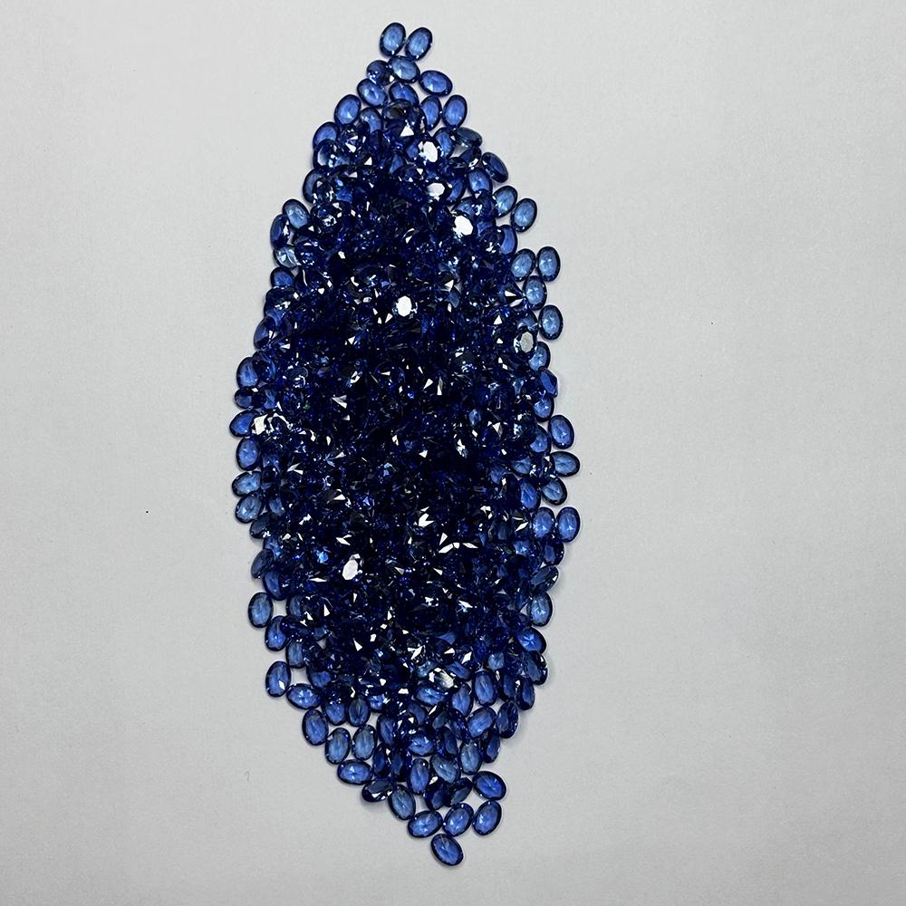 Натуральный синий сапфир 7×5 мм Потрясающая овальная огранка СЕРТИФИЦИРОВАН 12 шт. Лот драгоценных камней ns-5