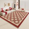 Ковер Гостиная Красный Свет Роскошный Диван Чайный Столик Ковер Главная Спальня Нескользящий Напольный Коврик