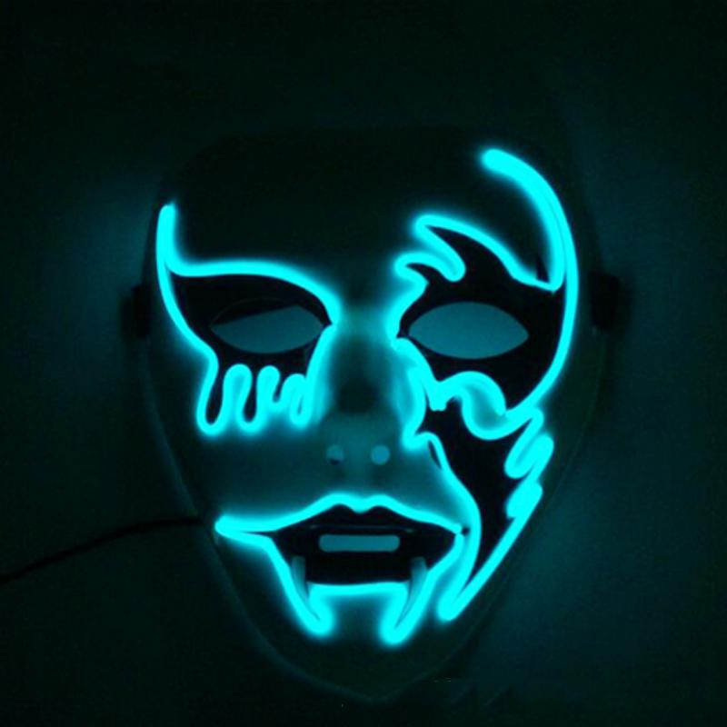 Halloween Killer Cosplay Mask Ghosts Dance Scary Costumes Dexoration Glow Up Creepy Mask Thriller LED Mask Devil Mask For Men