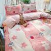 Set Cover Bedsheet Duvet Soft Pillowcase Love Hear Pattern Bedding Set