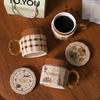 Creative Retro Ceramic High-Value Drinking Cup Light Luxury Gift With Lid Coffee Cup Personalized Cup