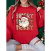 Merry Christmas Santa Claus Design Women Sweatshirt Casual Crewneck Streetwear Multicolor Fashion Clothing Soft Clothes