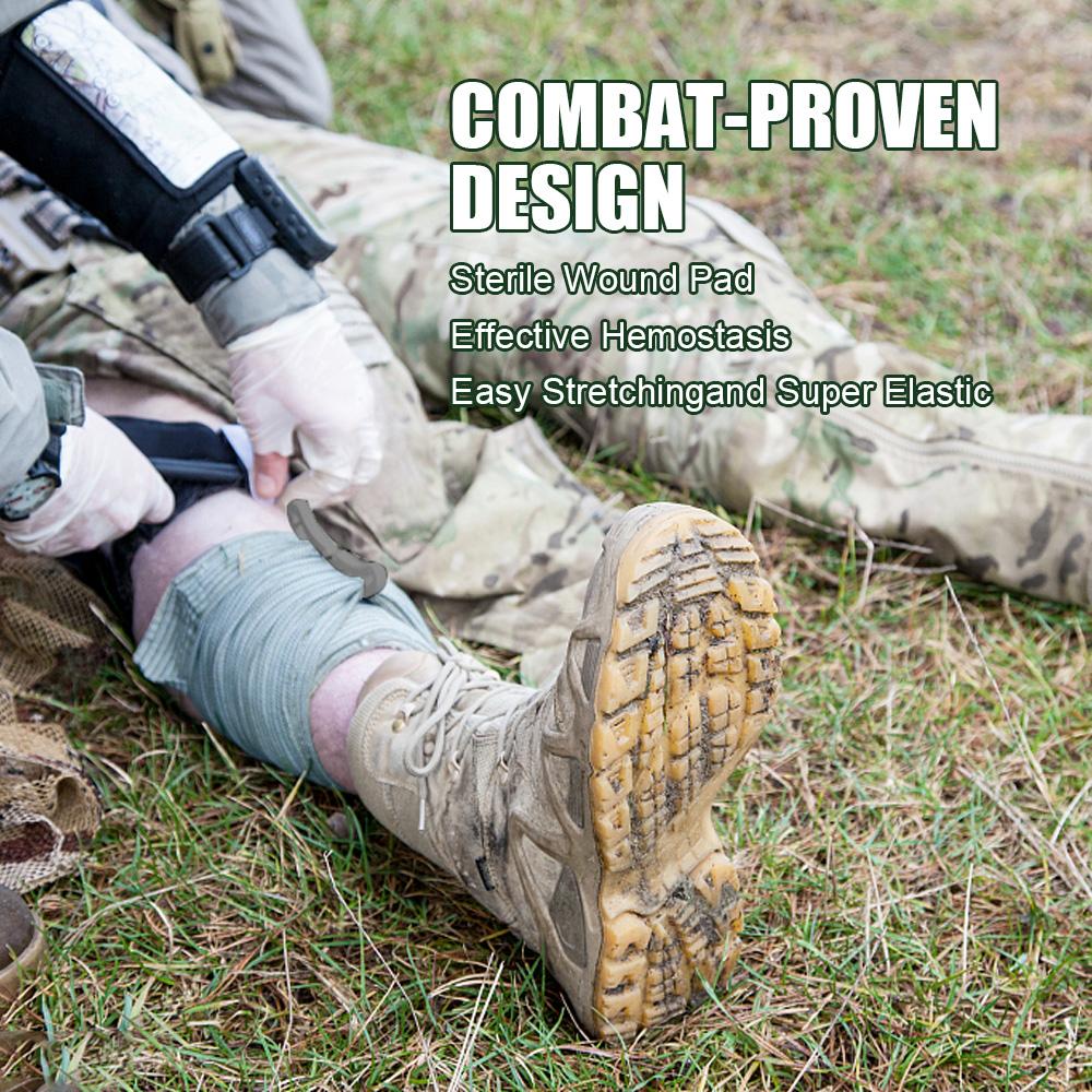Израильский комплект для лечения травм, компрессионный жгут для экстренной помощи, стерильный рулонный бинт, высокоэластичная первая помощь на открытом воздухе