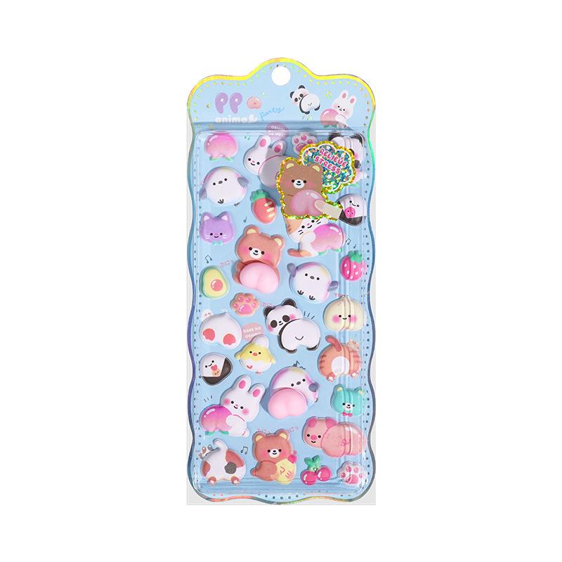 Kawaii Cartoon 3D Fart Peach Stereo Sticker Stereoscopic Lovely Animals Relieve Stress Stickers DIY Decor Stickers Supplies