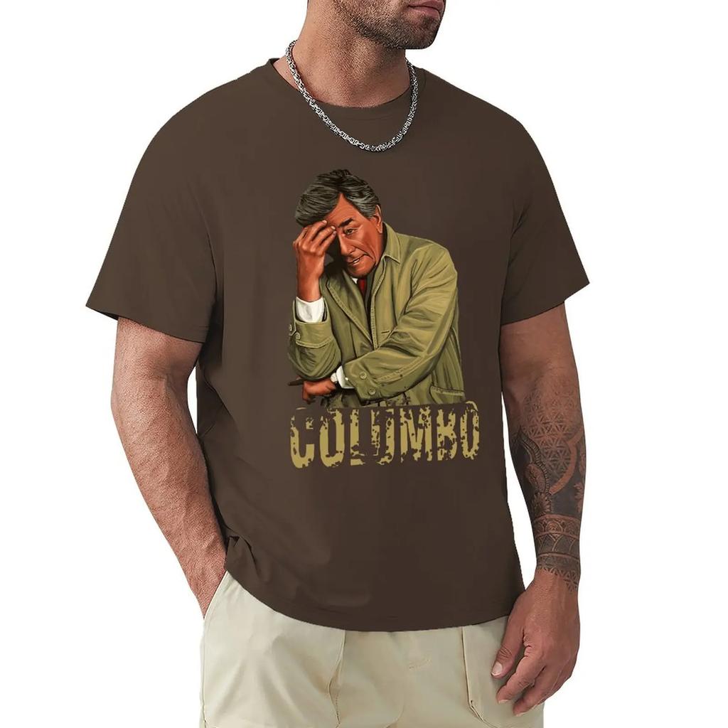 Футболка Columbo Retro Peter Falk Футболка Harajuku с коротким рукавом Футболка с графикой из 100% хлопка