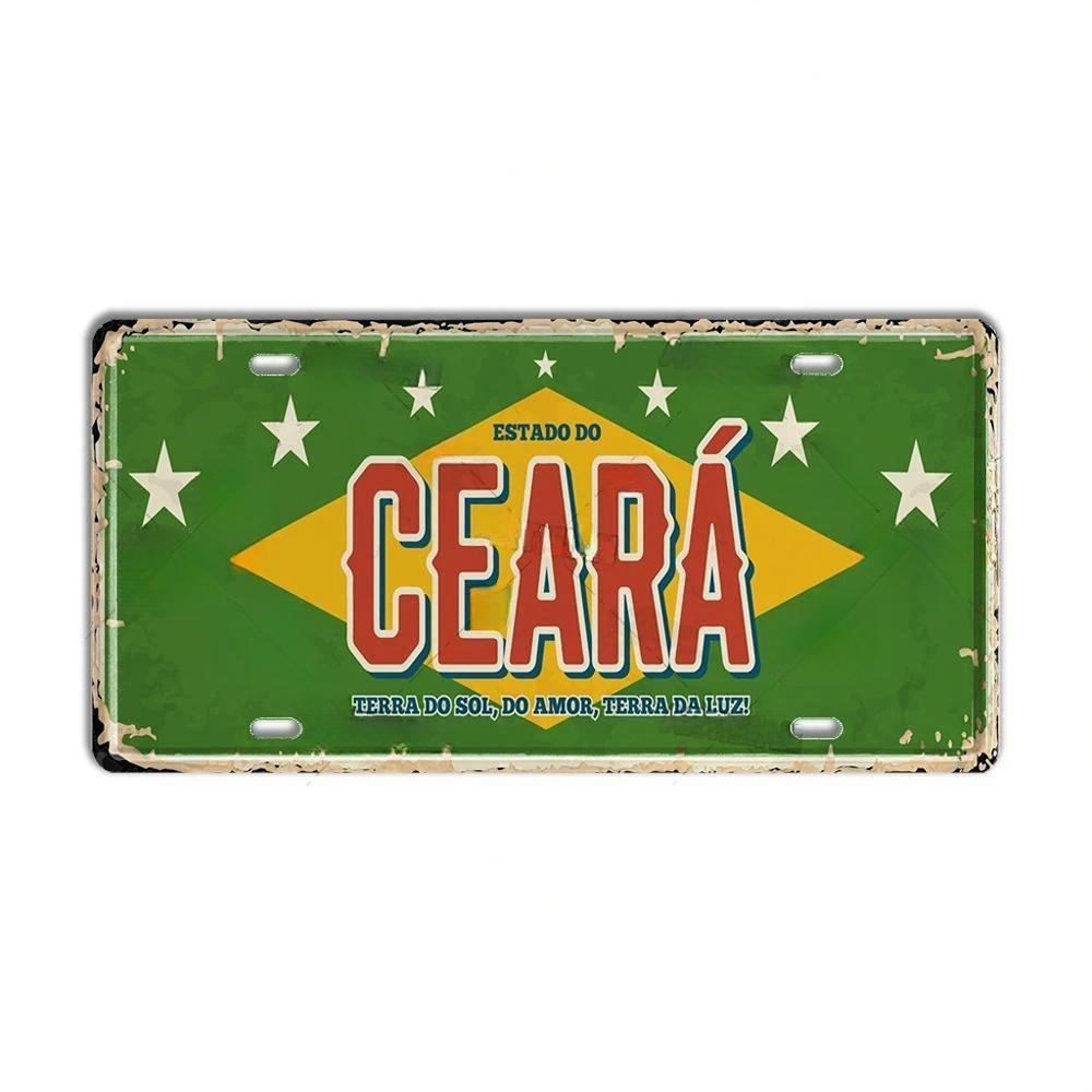 Vintage BRAZIL Landmark License Plate Rio De Janeiro Metal Sign City State Decorative Car Plate Bar Pub Garage Club Wall Decor