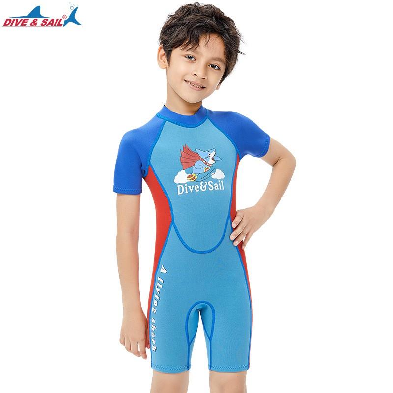 Kids 2.5mm Neoprene Wetsuit Short Sleeve Full Body Dive Suit Snorkeling Surfing Swimming