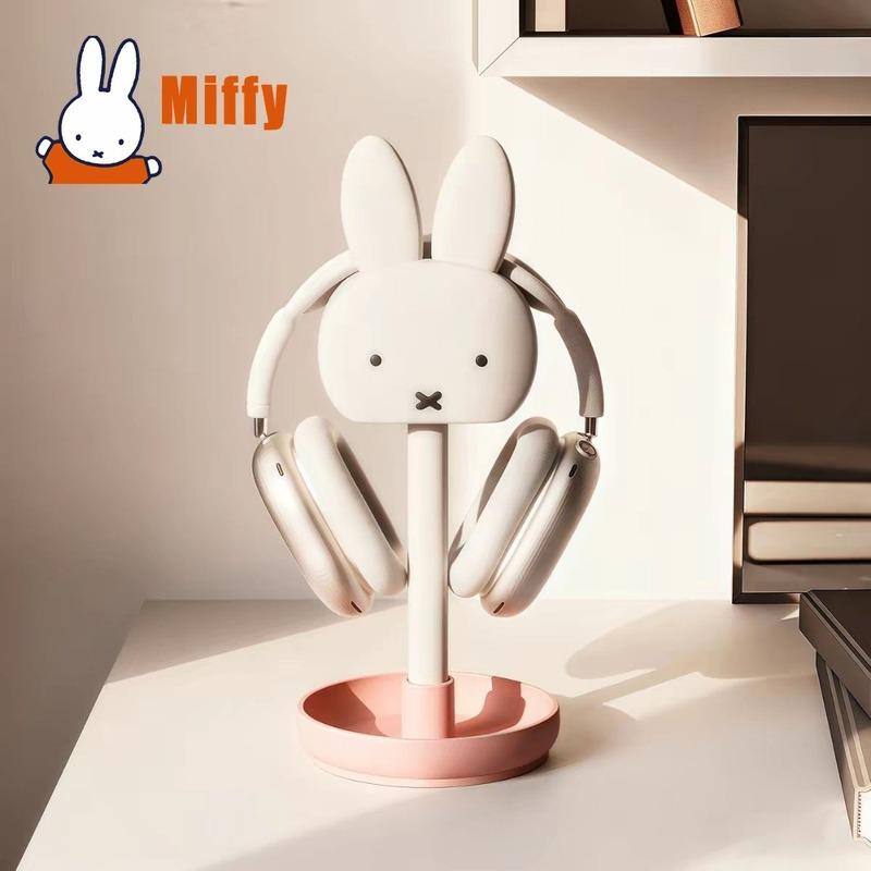 Kawaii Miffy Headset Rack Rabbit Earphone Holder Desktop Display Tray Stand Wireless Over Ear Headphone Mount Gaming Gift