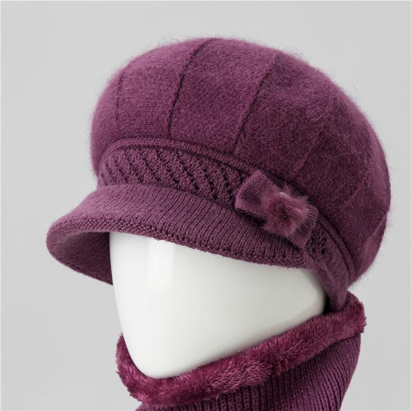 Женские шляпы осенне-зимние шерстяные шапки теплые шапки с утиным язычком для пожилых бабушек хлопковые шапки для пожилых матерей среднего возраста