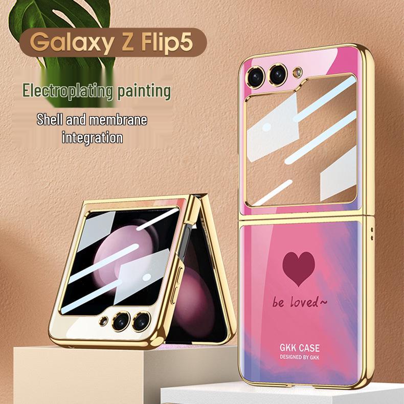 Защитный чехол для экрана Samsung Z Flip5 со складывающимся дизайном в виде сердца