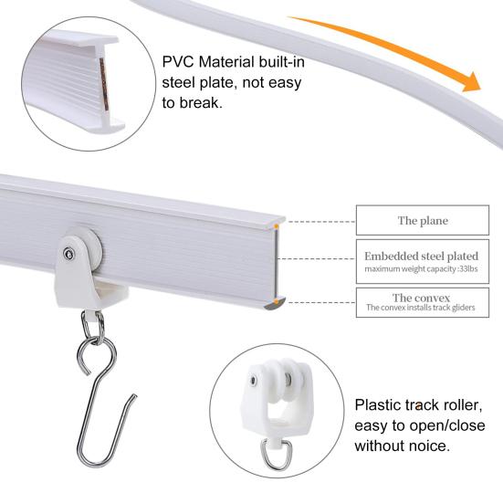 1 комплект аксессуаров для карниза для штор, карниз для потолочных штор, гибкая, плавная, раздвижная перегородка для комнаты