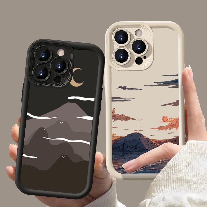 Закатный пик Персонализированный чехол для телефона iphone16pro Для iPhone 16 15 Pro Max 16E 14 13 12 11 16Plus Силиконовый мягкий чехол