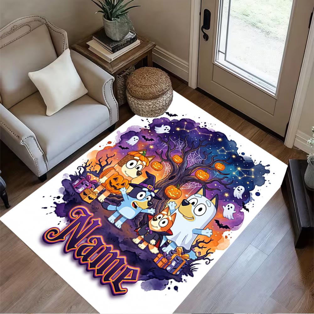 Halloween Night Adventure Personalized Text Area Rug Perfect for Entryway Bedrooms Foyer Hallway Anti-slip Rug Office home decor