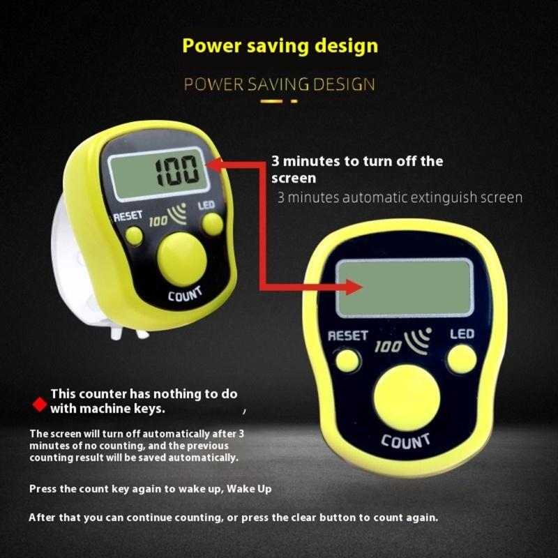 Мини Счетчик Ручной Кликер Счетчик со Сбрасываемыми Цифрами Светодиодный Экран для Спортивного Мероприятия Рукоделия Подсчета Рядов Легкий