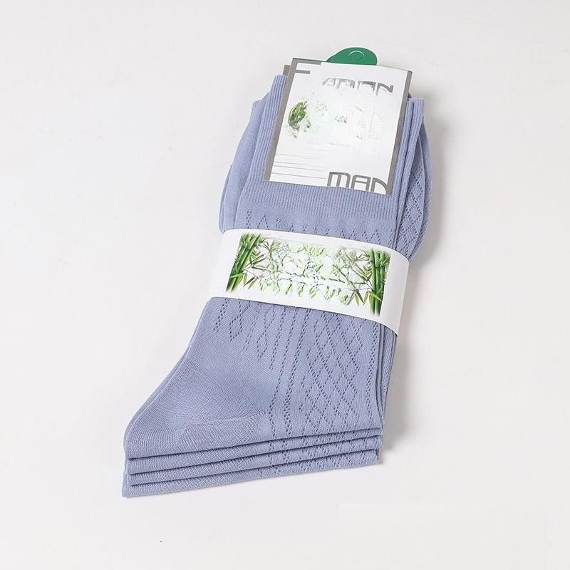 4 пары мужских летних тонких шелковых носков средней длины, неэластичных, нецепляющихся, для среднего возраста, свободные