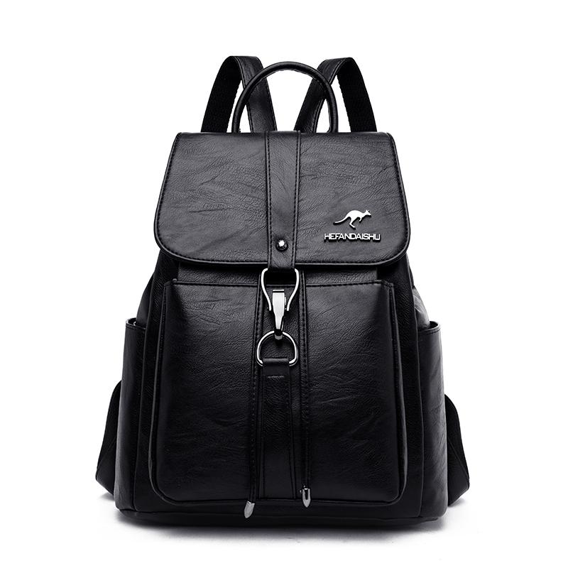 High Quality Leather Backpack Women Leather Travel Backpack School Bags for Teenager Girl Sac Ladies Shoulder Bags