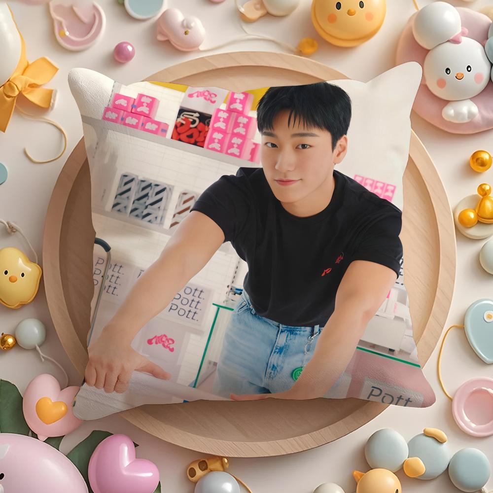 Kpop AAteez CChoi San Cushion Cover Plush Fabric Soft DoubleSided Printed Sofa Warm Winter Home Gift Pillow Cover