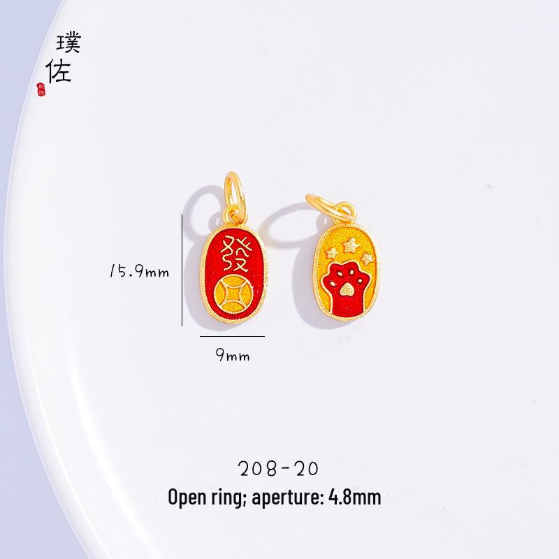 Подвеска в виде золотого песчаного дракона и феникса с кошачьим когтем для женщин