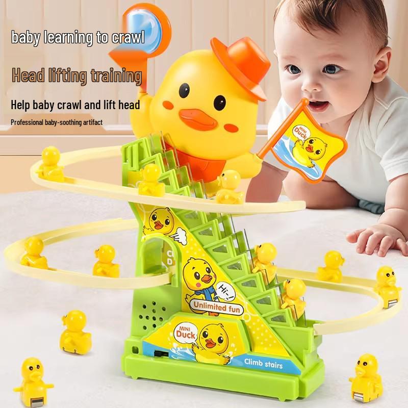 Электрическая желтая утка - игрушка для лазания для младенцев и малышей 0-3 лет
