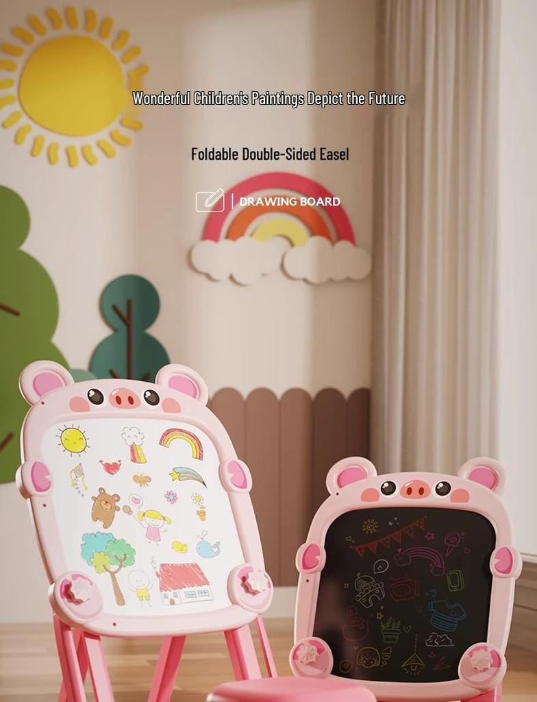 Детский двухсторонний мольберт для рисования и письма с мелками
