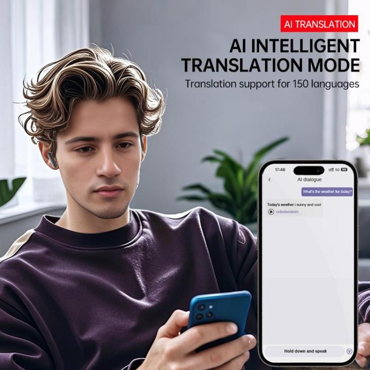 JM19 Беспроводные Bluetooth-наушники с сенсорным цветным экраном, активным шумоподавлением (ANC) и функцией переводчика