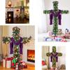 A Cross-shaped Christmas Tree With Lights, Pre-lit, Elongated, Pencil-shaped Artificial Tree, Complete With A Scarf And Christ Crown, Suitable For