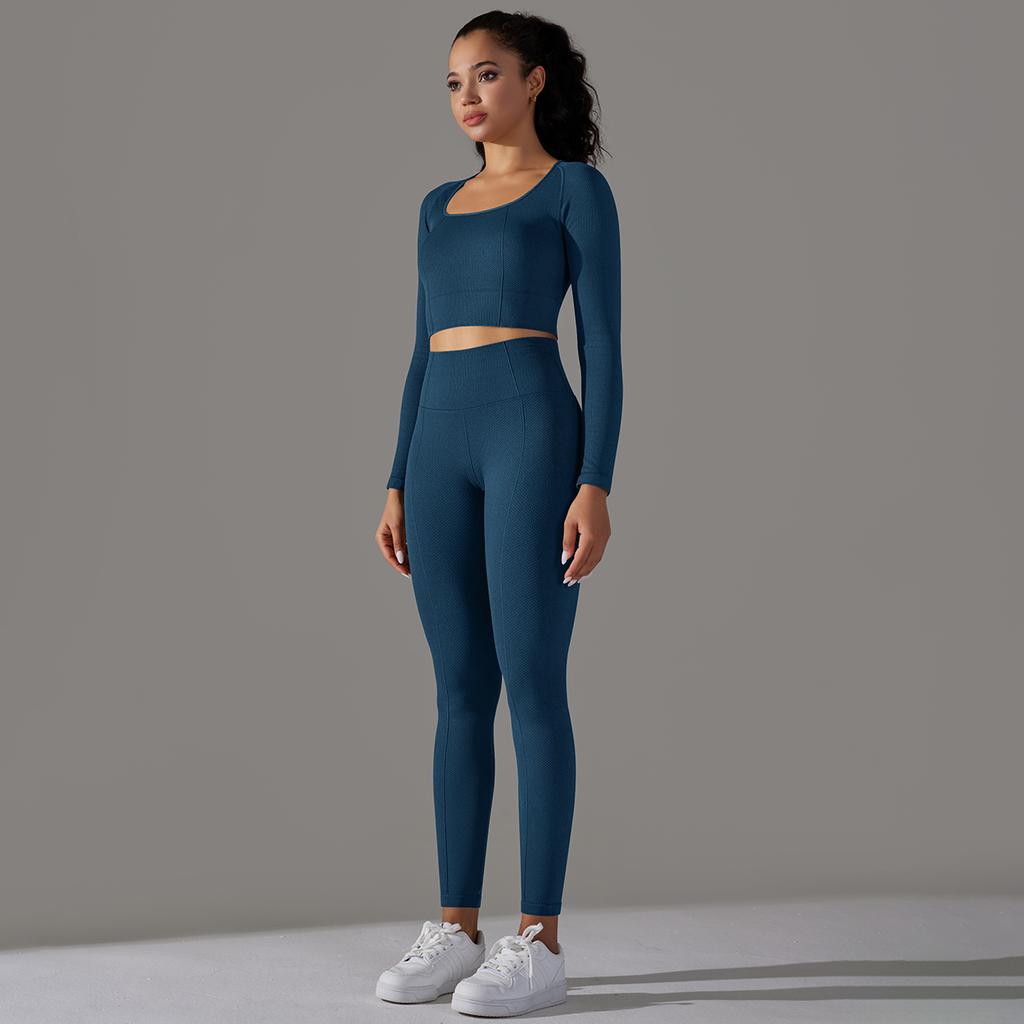 Nessaj Комплект из 2 предметов для йоги, женская одежда для тренировок, укороченный топ для спортзала, бесшовные леггинсы с подъемом бедер, комплект одежды для фитнеса