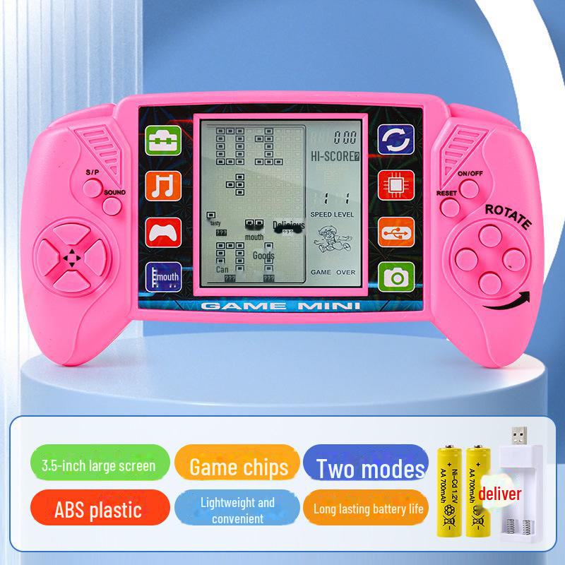 Классическая ностальгическая портативная игровая консоль Tetris с большим экраном - творческая обучающая игрушка для детей