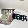 Светящиеся светодиодные настольные зеркальные часы с цифровым дисплеем и будильником