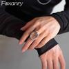 Foxanry Серебряный Цвет Эллипс Хрустальные Кольца Для Женщин Простые Преувеличенные Элегантные Винтажные Темперамент Помолвочные Ювелирные Изделия Подарки