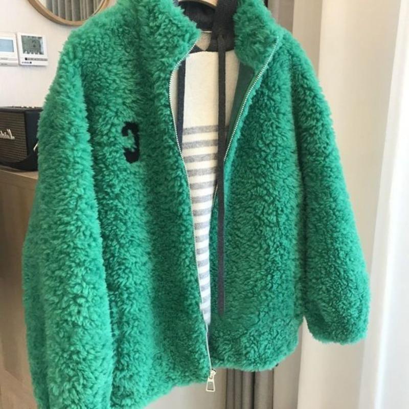 [Color Double-sided Coral Fleece] Fleece Thickened Cardigan Zipper Sweater Women's New Autumn and Winter Outdoor Jacket