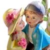 Фигурка молодого мальчика и девочки, подвесной декор, уличная скульптура из смолы, 6,7x5,5 дюйма, милая ручная роспись для