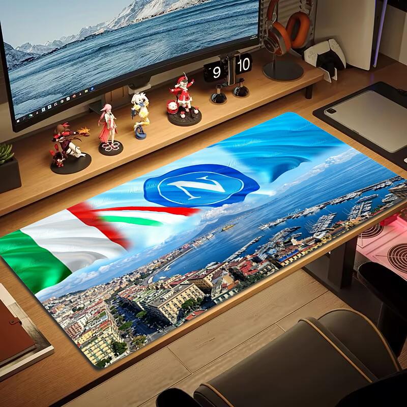 Naples Football Club Mouse Pad Large Gaming Table Cushion Non-slip Laptop Tablet Big Mousepad XXL Mat Mini PC Playmat With Lock edge_xia
