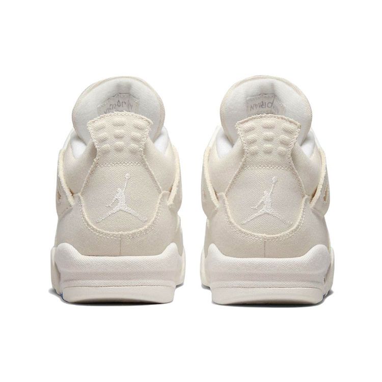 Женские кроссовки Air Jordan 4 Retro Blank Canvas кремово-серого цвета с парусом DQ4909-100
