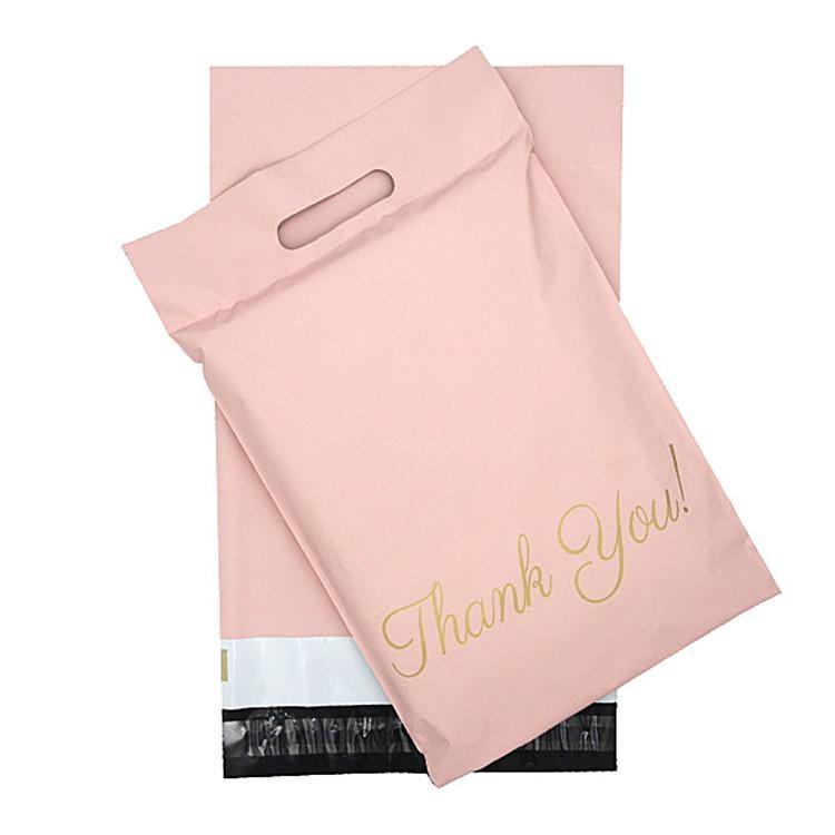 20PCS Standard Thank You Pink Poly Mailer Adhesive Envelopes Bags Gifts Shipping Portable Pouches 26x33cm