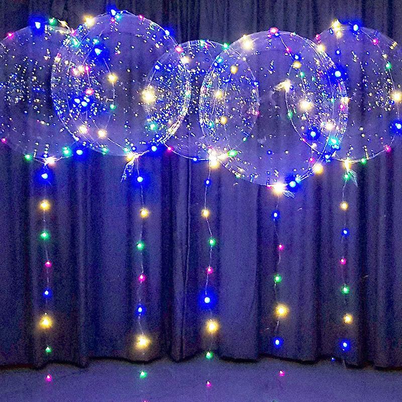 Светящиеся шары, светящиеся шары, светодиодные шары Bobo Fairy Lights, шары с 10-футовыми огнями, гирлянды, гелиевые светящиеся шары на день рождения