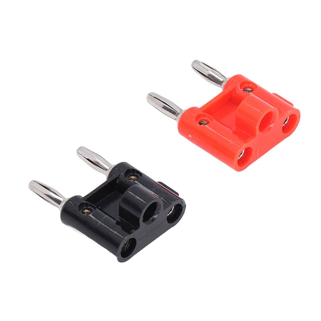 2Pcs Banana Plug 4mm Double Row Cross Connector Accessory Set Kit for Audio Speaker