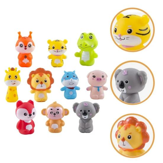 10 пальчиковых кукол-животных для малышей, развивающие игры и ролевые игры: лев, свинья, тигр, лиса, обезьяна, коала, жираф.
