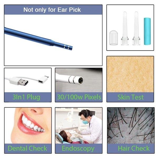 Эндоскоп с камерой 720P HD для чистки ушей