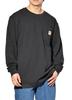 Длинный рукав большой с USA XL [Carhartt] Мужская футболка, размер, карман на футболке, модель, черный, [Продукт]