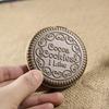 1Pc Cute Creative Simulation Chocolate Sandwich Biscuit Mini Mirror Girls Portable Pocket Makeup Folding Round Mirror with Comb