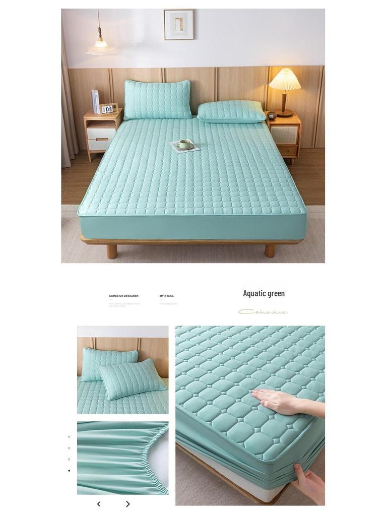 Нескользящее однотонное стеганое покрывало: Приятный для кожи, выстиранный хлопок